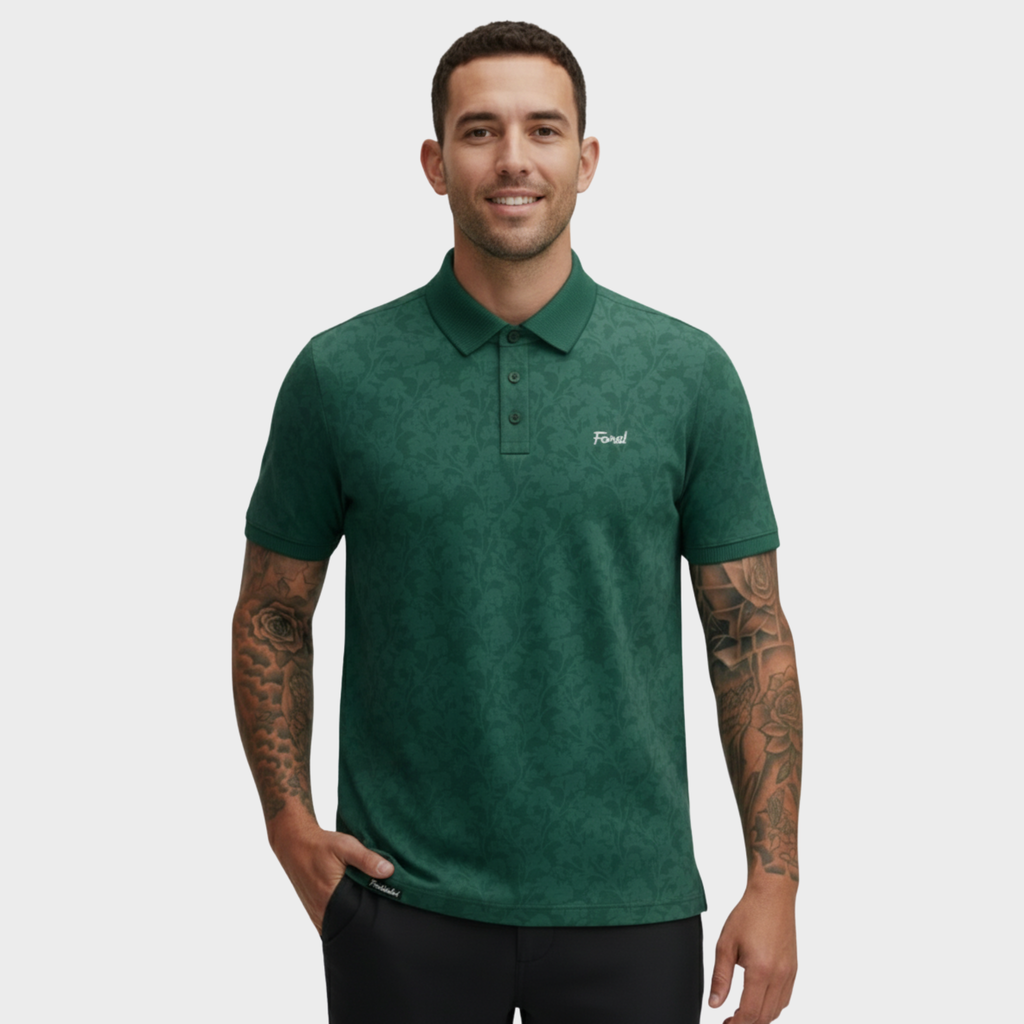 FORE! WILD BLOOM CORE POLO - GREEN